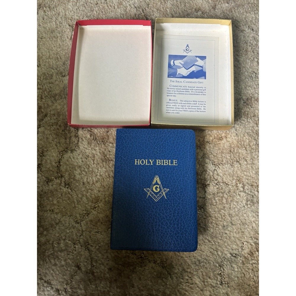 Masonic Holy Bible Master Mason Edition Heirloom 1995 DeVore Freemason Boxed